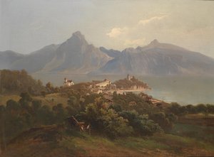 Vista de Traunkirchen de Theodor von Ehrmanns  